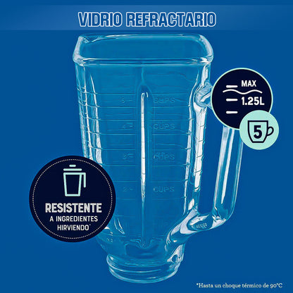 Vaso De Vidrio Para Licuadora Oster 1.25 L Con Medidas