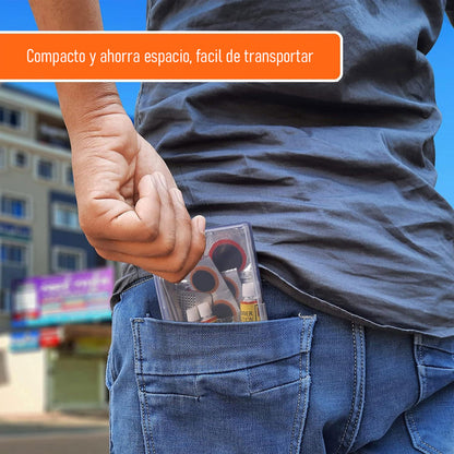 Kit Herramientas Bicicletas Parche Pinchazo Bici Reparacion Negro