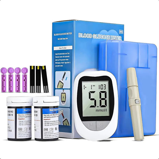 Medidor De Glucosa Digital Glucometro Maquina Medir Glucosa Medidor Glucosa Digital Glucometro Indoloro Portatil Medidor Indicador De Hiperglucemia Abs Color Blanco Okshop