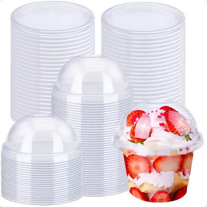 Vasos Acrílicos Con Tapa 210ml Pack 50 Okshop Plástico Ps Transparente