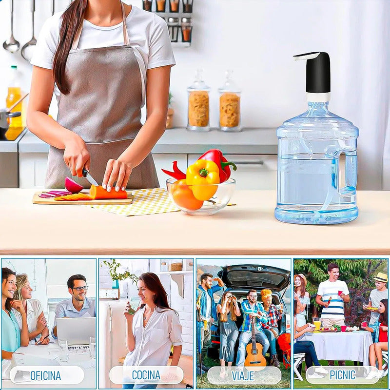 Pack De 4 Dispensadores De Agua Portátil Eléctrico Okshop Para Bidón Blanco