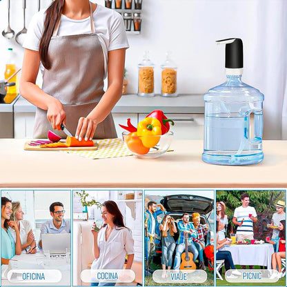 Pack De 4 Dispensadores De Agua Portátil Eléctrico Okshop Para Bidón Blanco