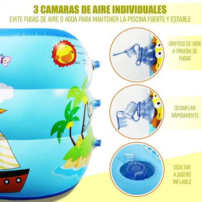 Piscina Para Niños Piscina Pequeña Bebe Piscina Rectangular Azul