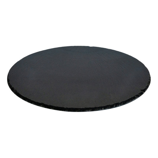 Plato Redondo Piedra Pizarra 25 Cm Wayu Color Negro