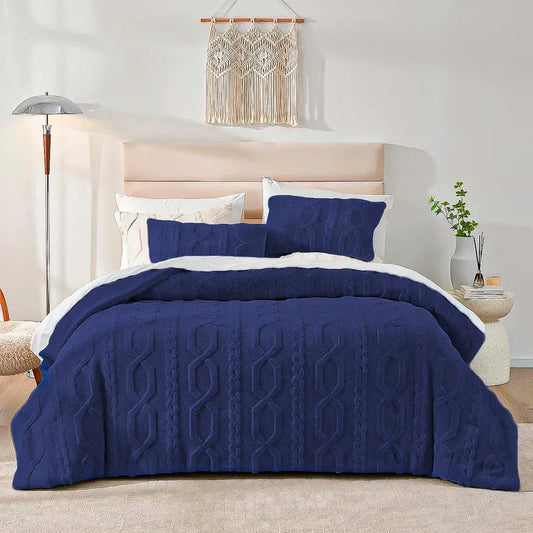 Plumon 1.5 Plazas Edredon De Cama Cubrecama Chiporro Coberto Azul
