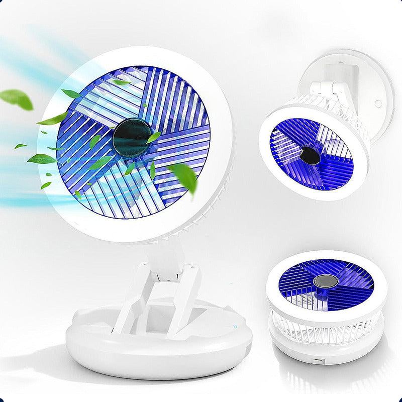Ventilador Portatil Ventilador De Escritorio Ventilador Led Azul