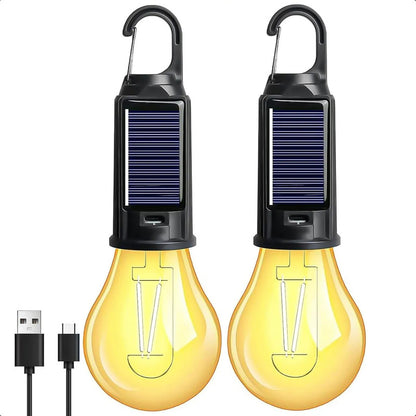 Ampolleta Solar Pack 2 Ampolleta De Emergencia Ampolleta 15w Cálida Ampolletas Recargables Abs 15w Camping Iluminacion Solar Exterior Usb-c Impermeable Ampolleta Solar Emergencias Okshop