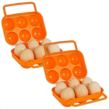 Pack 2 Organizador Huevos Dispensador Huevos Porta Huevos Naranja