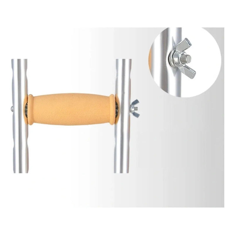 Muletas Adulto Okshop Aluminio Ajustable Talla M Beige Pack 2 Resiste 120 Kg