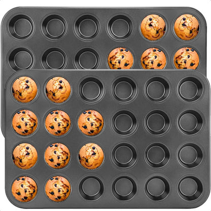 Molde Cupcake Moldes Muffins Moldes 24 Mini Cupcake Moldes Reposteria Metalicos Antiadherente Pack 2 Molde Cupcakes Teflon Galletas Molde Rectangular Acero Aluminizado Okshop