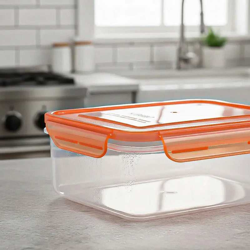 Set 2 Taper Keep Contenedor De Alimentos Tupper Plastico Tup Naranja