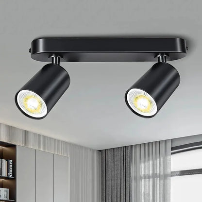 Lampara Led Techo Foco De Techo Gu10 Lámpara Techo Giratorio Negro Okshop Foco Spot Doble Techo Orientable 2 Luces Gu10 Foco Dirigible Doble De Techo Gu10 Lámpara De Techo 2 Luces Lampara Pared Okshop