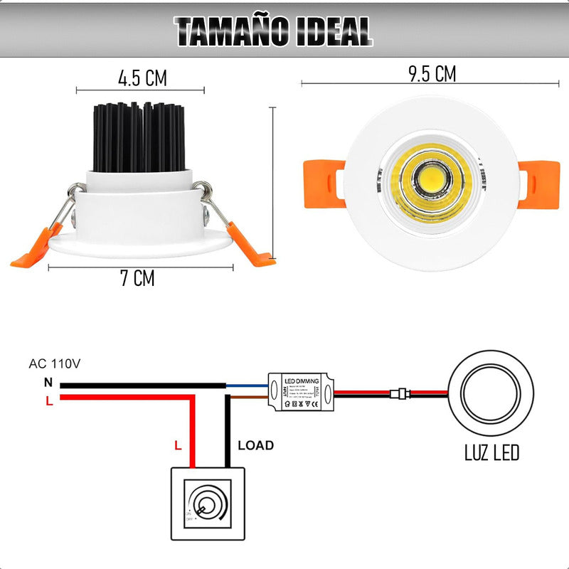 Focos Led Embutidos 5w Pack 4 Ampolleta Led Techo Foco Led