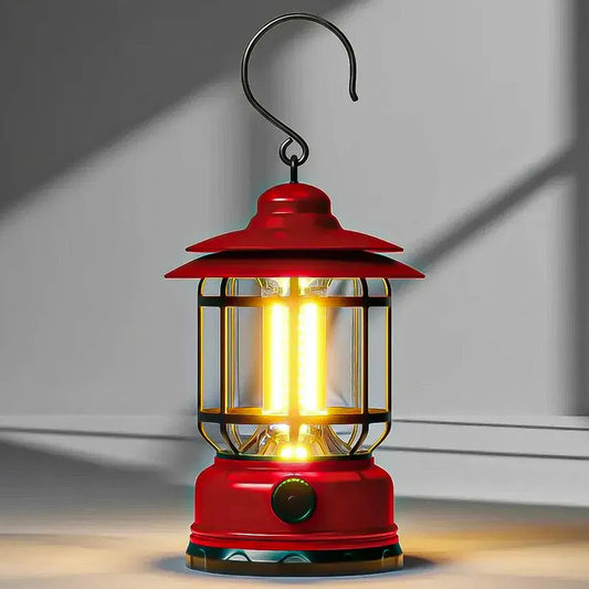 Lámpara De Camping Okshop Led Recargable, Roja, Para Y Exterior Rojo