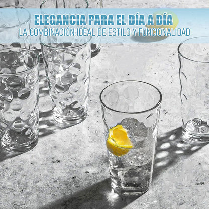 Set 6 Vasos De Vidrio Vasos Postres Juego De Vasos 300 Ml Vidrio Linea Recta