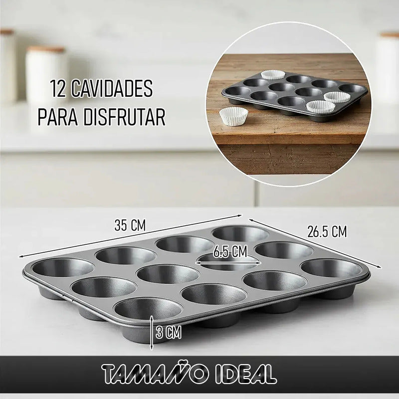 Molde 12 Cupcakes Molde De Muffins Molde Para Horno Arcashopping Moldes Antiadherentes Moldes Para Hornear Moldes Antiadherente Molde Magdalenas Molde Rectangular Moldes Reposteria Gris Oscuro