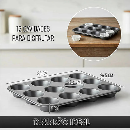 Molde 12 Cupcakes Molde De Muffins Molde Para Horno Arcashopping Moldes Antiadherentes Moldes Para Hornear Moldes Antiadherente Molde Magdalenas Molde Rectangular Moldes Reposteria Gris Oscuro