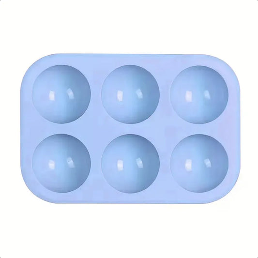 Molde Silicona 6 Semiesfera Molde Reposteria Moldes De Bolas Azul