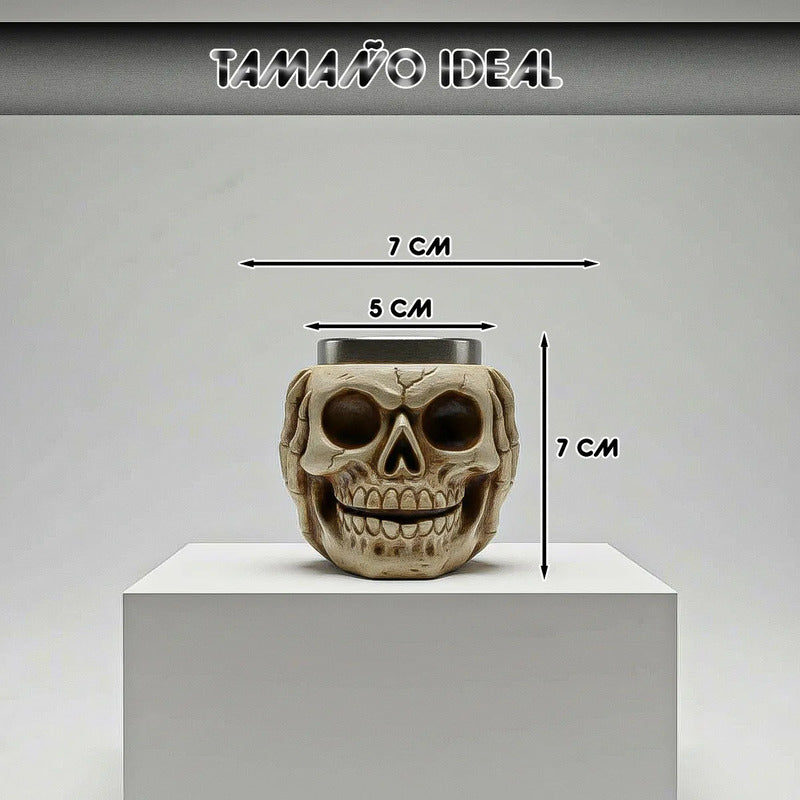 Vaso Shopero Vasos Shot Shoperos Cervecero Vaso Calavera Beige