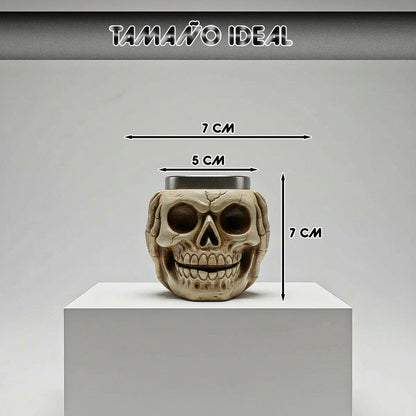 Vaso Shopero Vasos Shot Shoperos Cervecero Vaso Calavera Beige