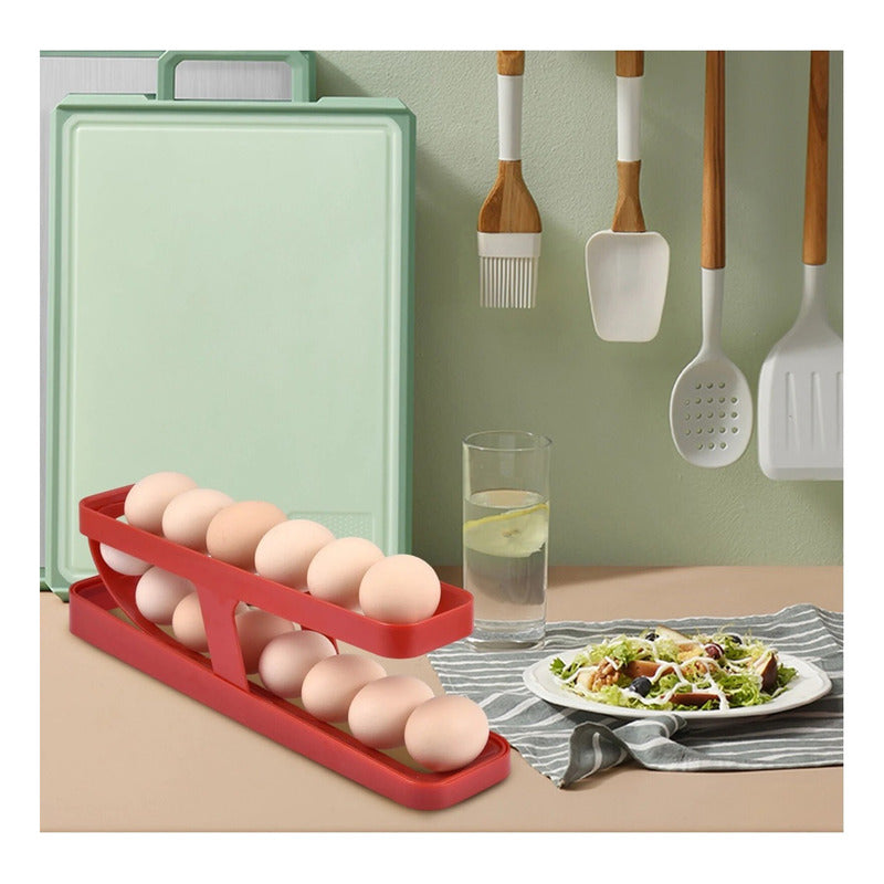 X2 Huevera Organizador De Huevos Para Refrigerador Rodante