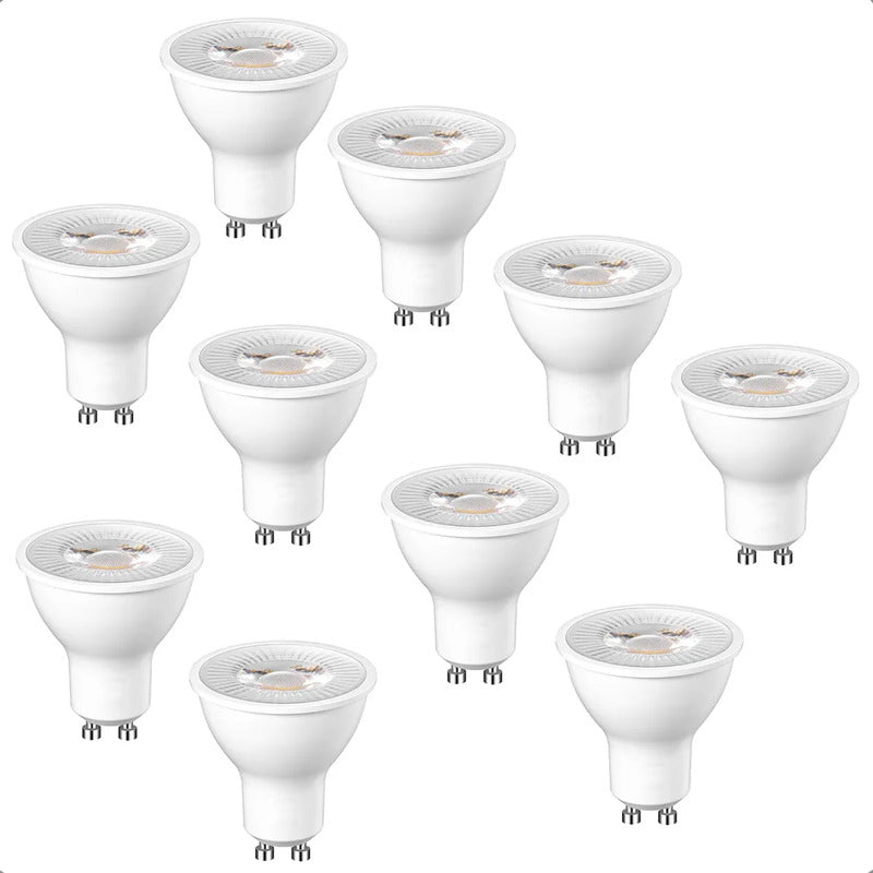 Pack X10 Ampolleta Led Gu10 7w Lampara Led Gu10 38° Calida