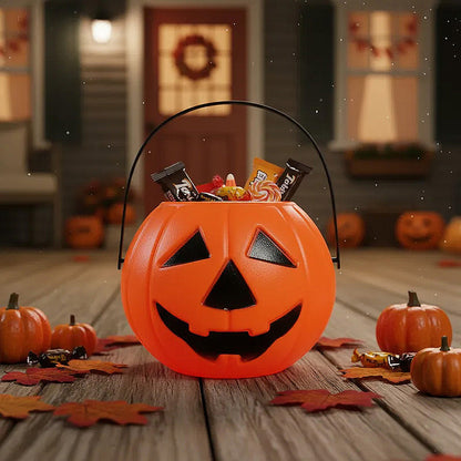 Cubo Calabaza Para Dulces Halloween Cubo Dulce O Truco Cubos Naranja