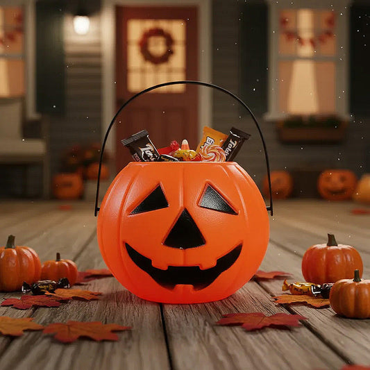 Cubo Calabaza Para Dulces Halloween Cubo Dulce O Truco Cubos Naranja