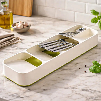 Organizador De Cubiertos Porta Cubiertos Organizador Cajon Blanco