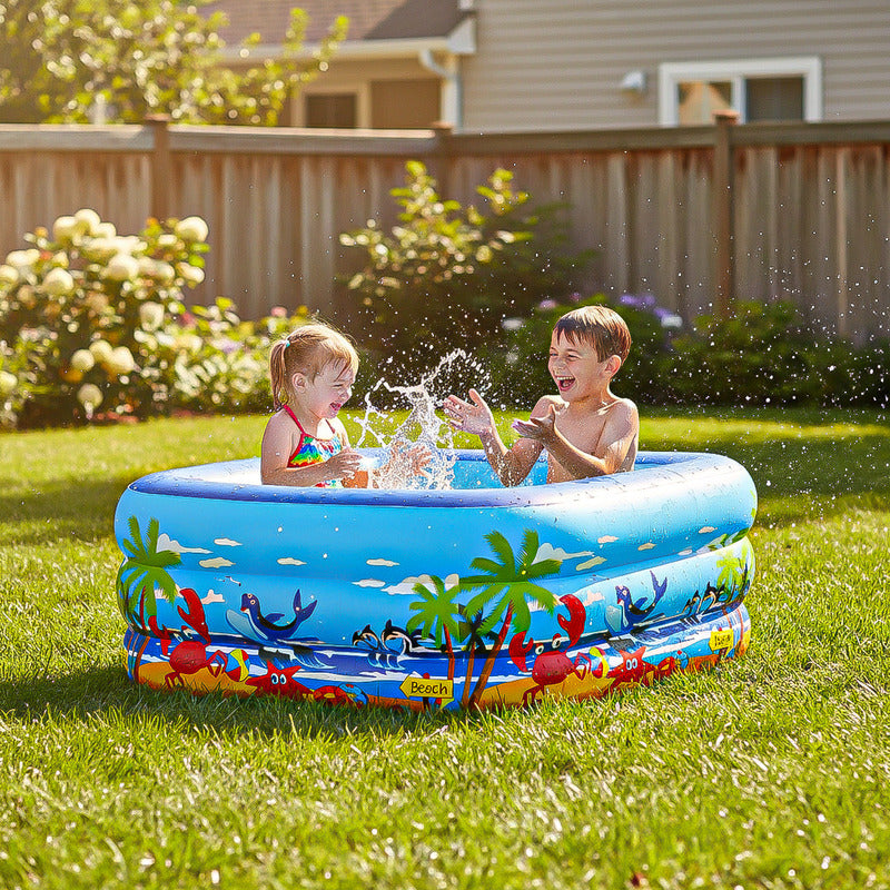 Piscina Inflable Rectangular De 1.5 M Para Niños Con Válvula De Desagüe Azul