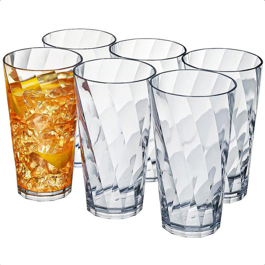 Set 6 Vasos De Vidrio Vasos Postres Juego De Vasos 300 Ml Vidrio/lineas