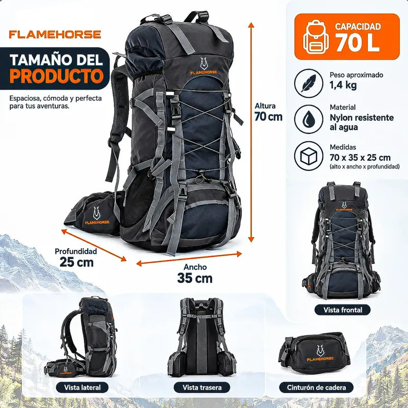 Mochila Camping 60l Mochila Para Montañismo Mochila Trekking Azul