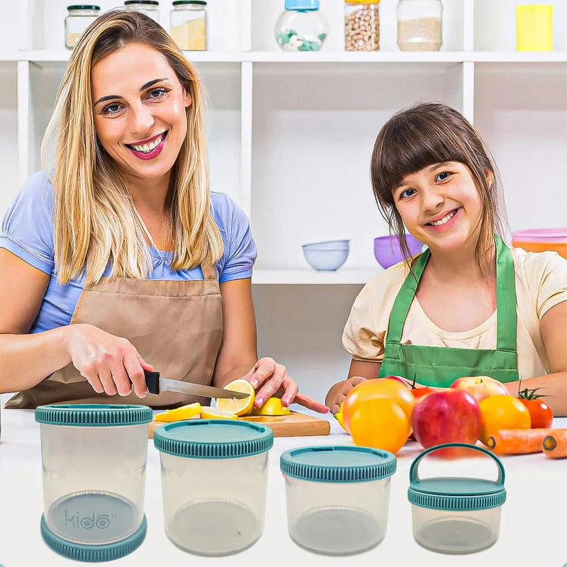 Contendor Alimentos Envases Yogurt Y Cereal Frasco Hermetico Tapper Comida Contenedor Hermetico Plastico 290ml Frascos Plasticos Portacereales Set 4 Contenedores De Alimentos Azul Okshop