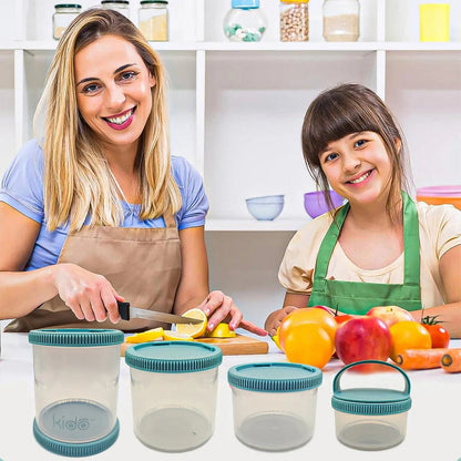 Contendor Alimentos Envases Yogurt Y Cereal Frasco Hermetico Tapper Comida Contenedor Hermetico Plastico 290ml Frascos Plasticos Portacereales Set 4 Contenedores De Alimentos Azul Okshop