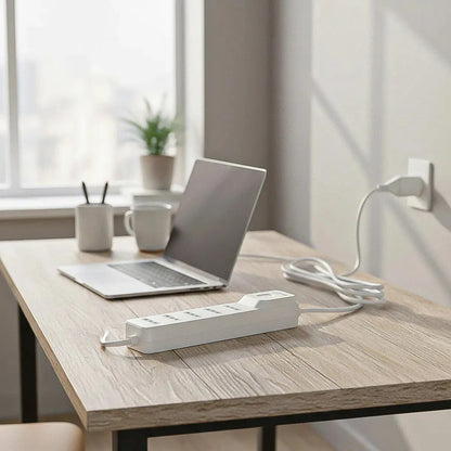 Alargador De Zapatilla Arcashopping Con 5 Tomas Y Cable De 3 Metros Blanco
