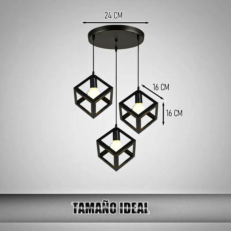 Lamparas Colgantes Lampara De Techo Triple Lampara Colgante Negro