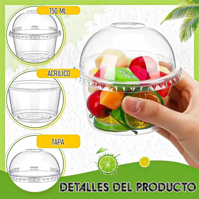 Pack 50 Pocillo Postres 150ml Vasos Postres Vaso Acrilico Transparente