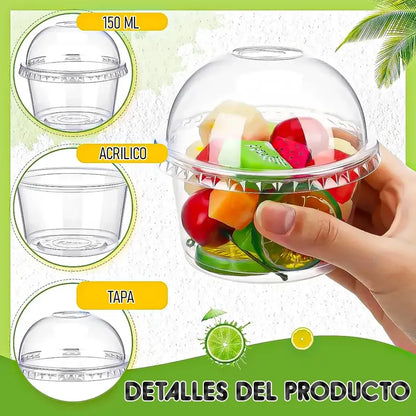 Pack 50 Pocillo Postres 150ml Vasos Postres Vaso Acrilico Transparente