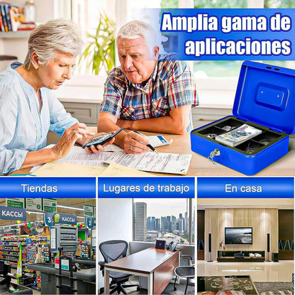 Caja Fuerte Caja De Seguridad Caja Fuerte Metalica De Dinero Azul