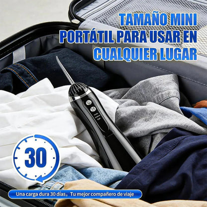 Irrigador Bucal Okshop Portátil Inalámbrico Con 4 Boquillas Y 3 Niveles De Presión Azul