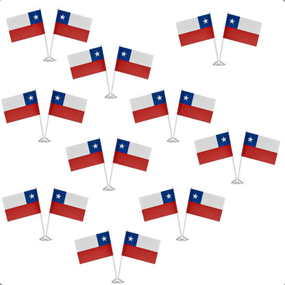 Pack 10 Banderas Chile Bandera De Escritorio Banderas Chile Bandera Chile Okshop Set Banderas Chile Auto Con Mástil Fiestas Patrias Bandera De Escritorio De Chile Bandera Con Ventosa Chile Okshop