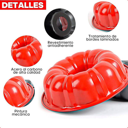 Moldes De Queque Molde Para Torta Molde Hueco Pack 2 Molde Rojo