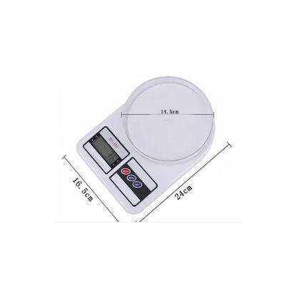 Balanza Pesa Digital Para Cocina Comercio 0 A 10kg Capacidad Máxima 10 G Color Blanco