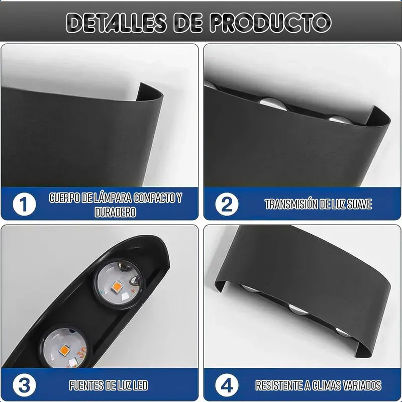 Aplique De Pared Lampara De Muro 6w Luces Pared Aplique Muro Luz Fria Okshop Foco Pared Farol Exterior Pared Luces De... Blanco Frío