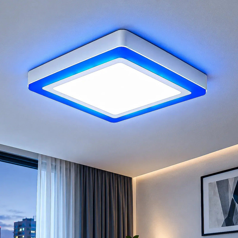 Plafón Led Okshop Cuadrado De 12w Con Luz Blanca Para Techo Blanco