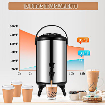 Termo De Agua Caliente Termo Para Cafe Termo Para Agua 12 Lt Plateado/negro