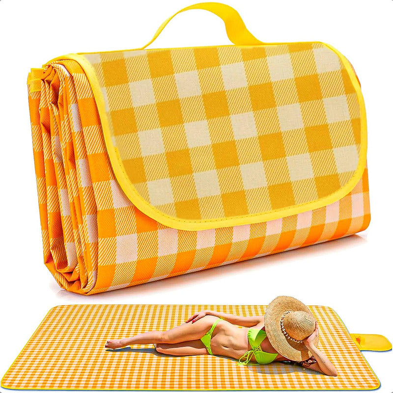 Manta Plegable Para Picnic Alfombra Lona Picnic Impermeable Amarillo