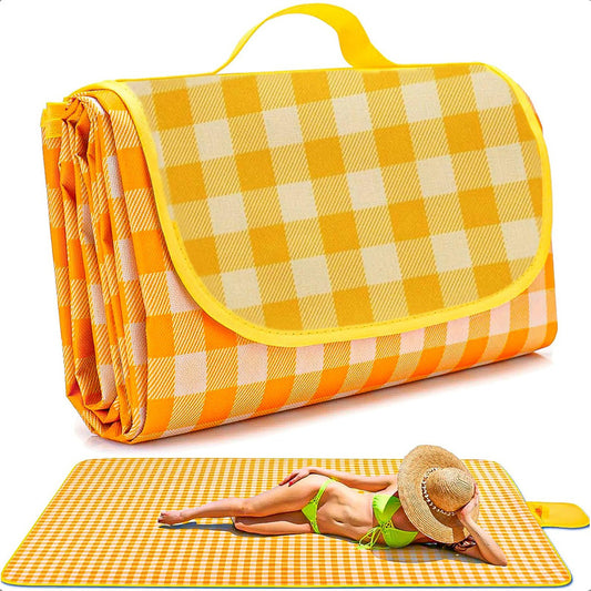 Manta Plegable Para Picnic Alfombra Lona Picnic Impermeable Amarillo