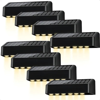 Pack 8 Aplique Solar Pared Exterior Led 10w Okshop Negro Ip54 Inalámbrico Negro/cálida