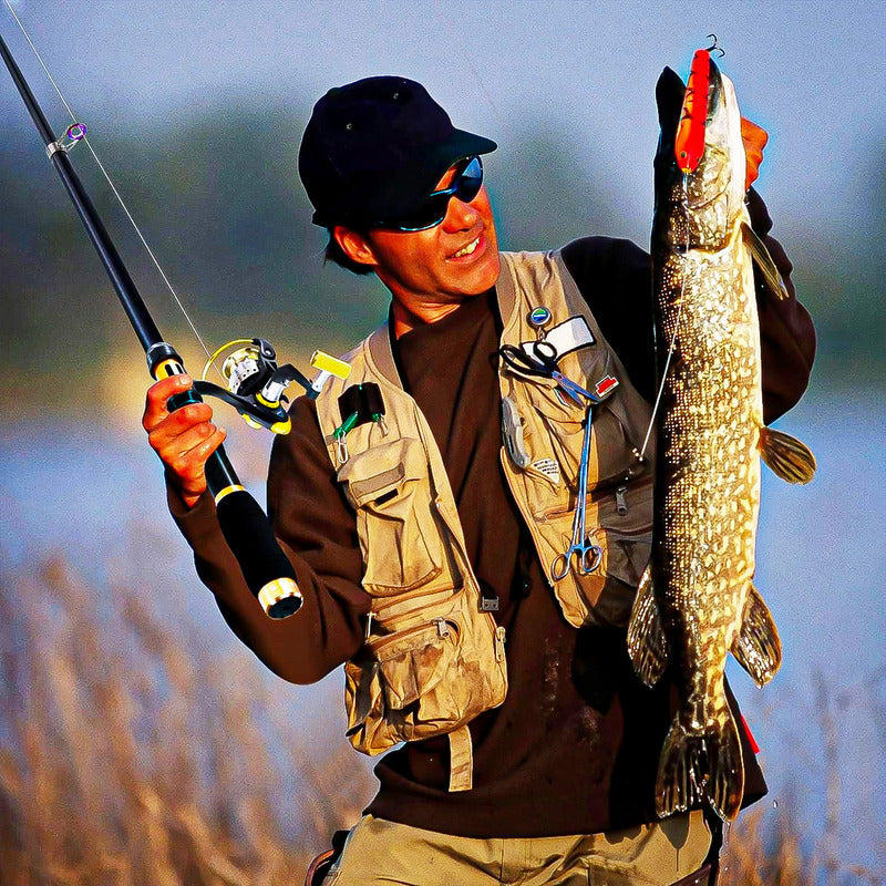 Kit Caña De Pescar Caña Pescar 2 Metros Caña Telescopica Negro